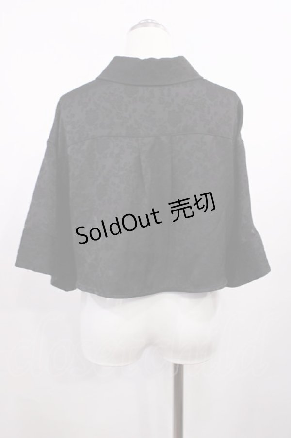 画像2: axes femme / チャイナ釦ショートボレロブラウス Free ブラック H-26-02-21-1024-AX-TO-NS-ZH (2)