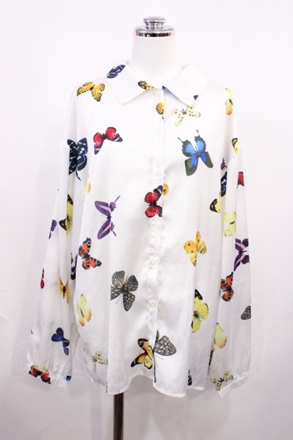 画像1: merry jenny / mothシャツ Free 白 H-26-02-21-1025-LO-BL-AK-ZH (1)