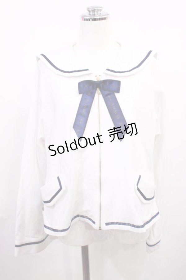 画像1: Amavel / Crown Emblem セーラーフードポンチョパーカー Free オフ/ネイビー H-26-02-21-1031-CA-TO-NS-ZH (1)