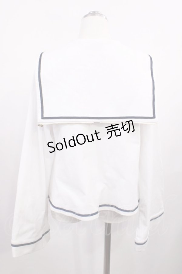 画像2: Amavel / Crown Emblem セーラーフードポンチョパーカー Free オフ/ネイビー H-26-02-21-1031-CA-TO-NS-ZH (2)