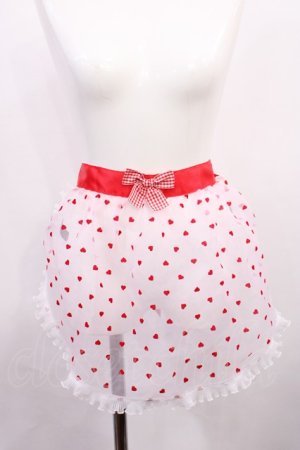 画像: Nile Perch / オーガンジーフリルエプロン  ピンク×レッド H-26-02-21-1032-LO-OP-YZ-ZH