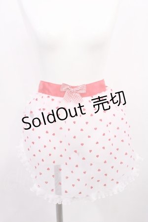 画像: Nile Perch / オーガンジーフリルエプロン  ピンク×レッド H-26-02-21-1032-LO-OP-YZ-ZH