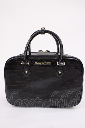 画像: Maison de FLEUR / クロコ型押しバッグ  ブラック H-26-02-21-1034-LO-BG-YZ-ZH
