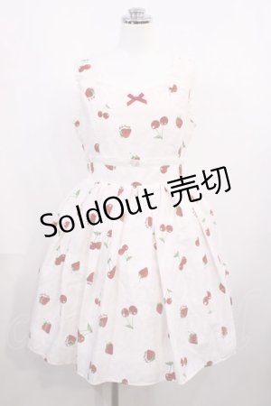 画像: Ank Rouge / LacyCherryberryウエスト切替ジャンパースカート M オフ/ピンク H-26-02-21-1004-CA-OP-NS-ZH