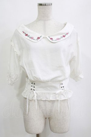 画像: axes femme POETIQUE / バラ刺繍オフショルブラウス M オフ H-26-02-21-048-AX-BL-NS-ZH