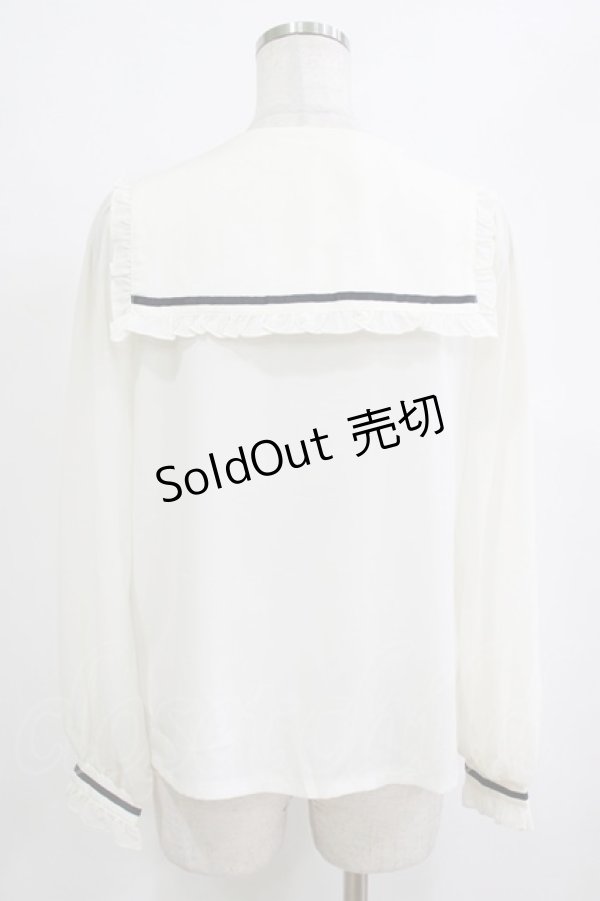 画像3: axes femme POETIQUE / 刺繍セーラー襟ブラウス M オフ H-26-02-21-049-AX-BL-NS-ZH (3)