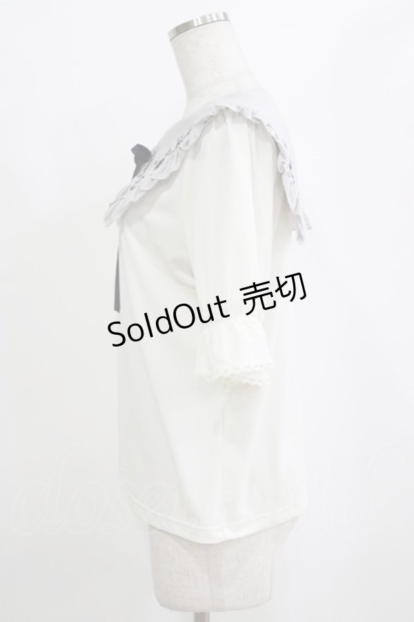 画像2: axes femme / マリン刺繍セーラー襟PO M オフ/グレー H-26-02-21-050-AX-TO-NS-ZH (2)