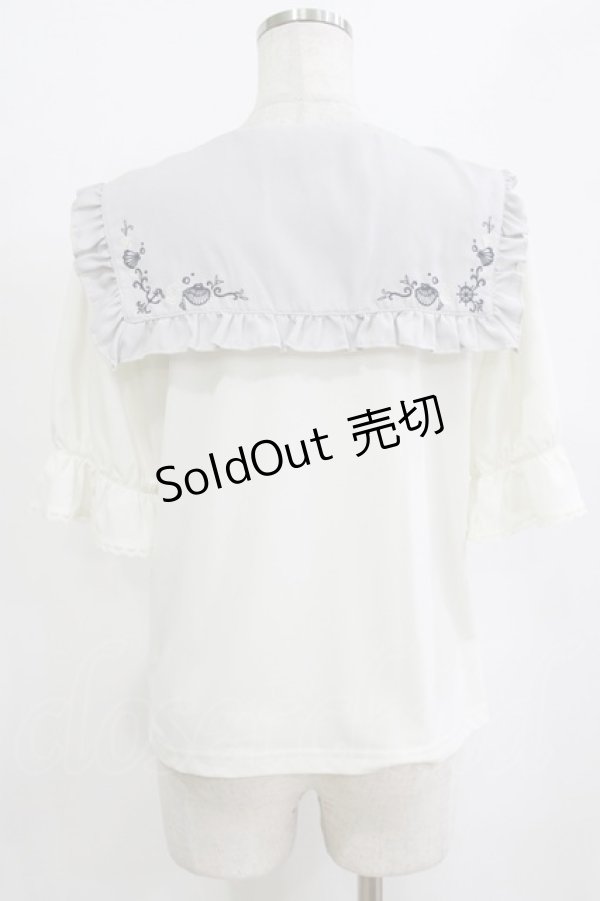 画像3: axes femme / マリン刺繍セーラー襟PO M オフ/グレー H-26-02-21-050-AX-TO-NS-ZH (3)