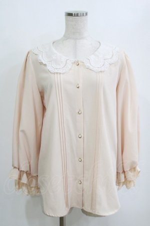 画像: axes femme POETIQUE / スカラップ刺繍襟ブラウス M ピンク H-26-02-21-051-AX-TO-NS-ZH