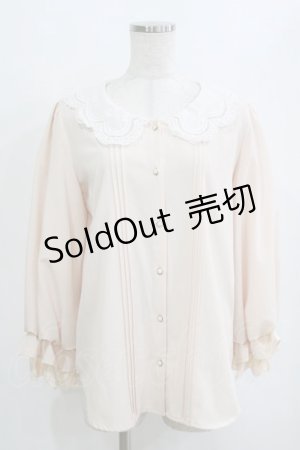 画像: axes femme POETIQUE / スカラップ刺繍襟ブラウス M ピンク H-26-02-21-051-AX-TO-NS-ZH