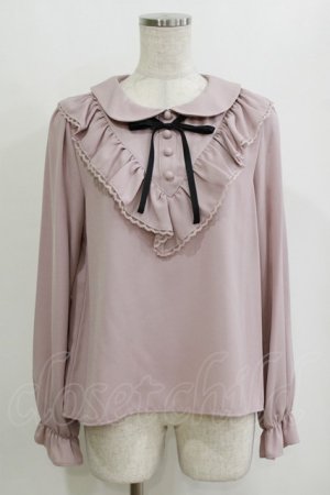 画像: Ank Rouge / Vフリルブラウス M ピンク H-26-02-21-052-CA-BL-NS-ZH