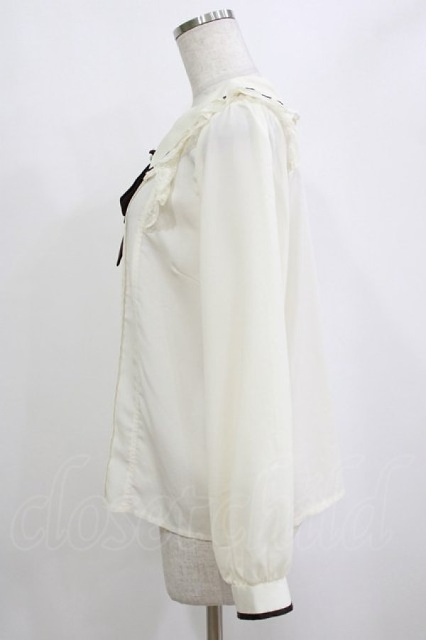 画像2: axes femme POETIQUE / タイ付きピンタックブラウス M 生成り H-26-02-21-053-AX-BL-NS-ZH (2)