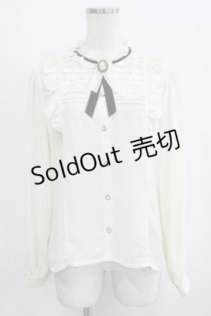 画像: axes femme / ブローチ付きヴィンテージブラウス M 生成り H-26-02-21-054-AX-BL-NS-ZH