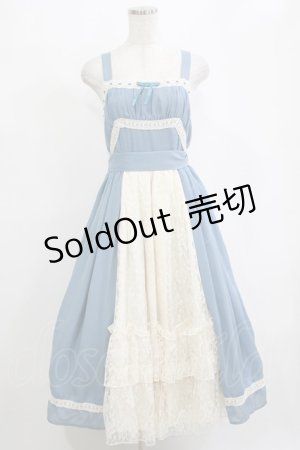 画像: axes femme kawaii / ヴィンテージシフォンジャンパースカート M サックス H-26-02-21-006-AX-OP-NS-ZH