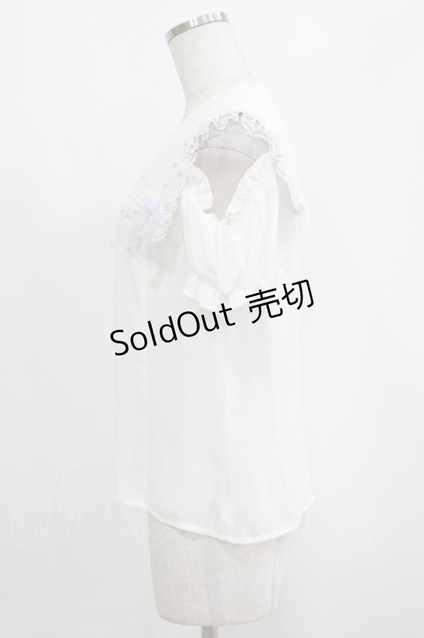 画像2: Ank Rouge / はしごレースブラウス M オフ/ラベンダー H-26-02-21-055-CA-BL-NS-ZH (2)