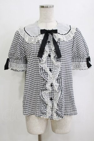 画像: Angelic Pretty / ギンガムはしごレースブラウス Free ブラック H-26-02-21-057-AP-BL-NS-ZH