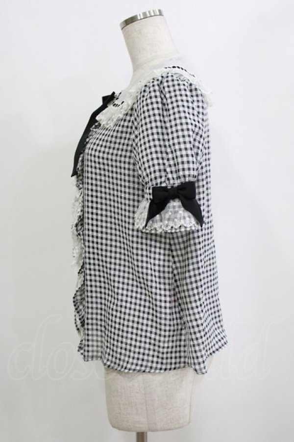 画像2: Angelic Pretty / ギンガムはしごレースブラウス Free ブラック H-26-02-21-057-AP-BL-NS-ZH (2)