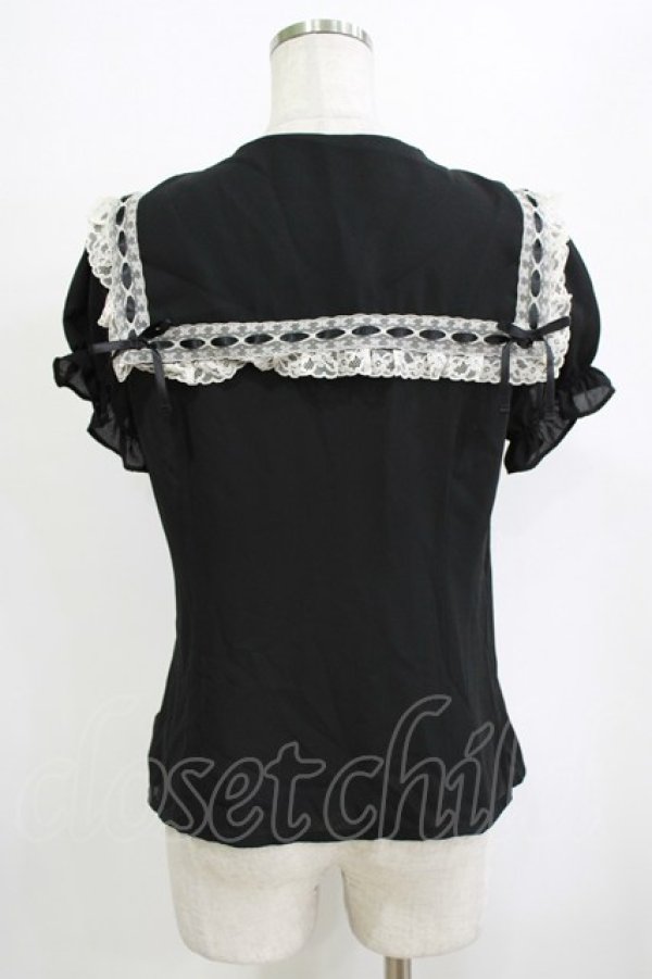 画像3: Ank Rouge / はしごレースブラウス M ブラック H-26-02-21-059-CA-BL-NS-ZH (3)