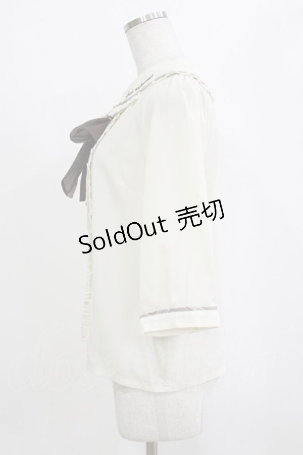 画像2: axes femme / パイピングデザインブラウス M 生成り H-26-02-21-060-AX-BL-NS-ZH (2)