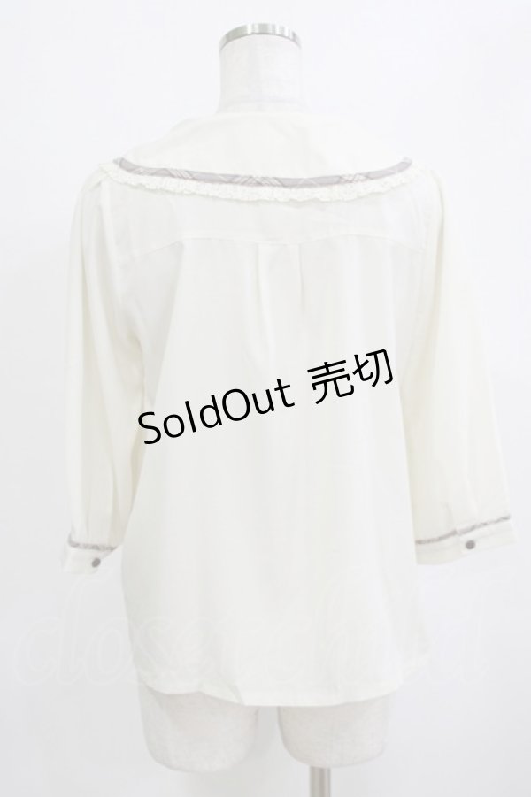 画像3: axes femme / パイピングデザインブラウス M 生成り H-26-02-21-060-AX-BL-NS-ZH (3)