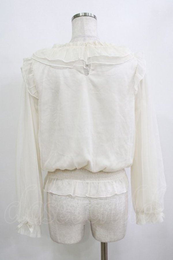 画像3: axes femme POETIQUE / 巻き薔薇シフォンブラウス M オフ H-26-02-21-061-AX-BL-NS-ZH (3)