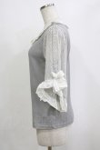 画像2: axes femme / レース×リボン袖プルオーバー M グレー H-26-02-21-062-AX-TO-NS-ZH (2)