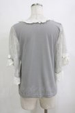 画像3: axes femme / レース×リボン袖プルオーバー M グレー H-26-02-21-062-AX-TO-NS-ZH (3)