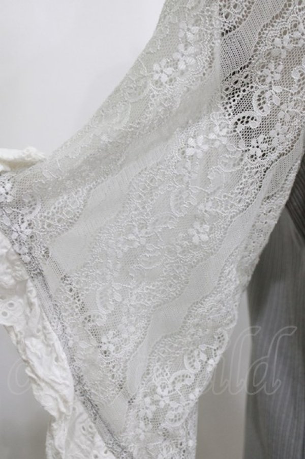 画像4: axes femme / レース×リボン袖プルオーバー M グレー H-26-02-21-062-AX-TO-NS-ZH (4)