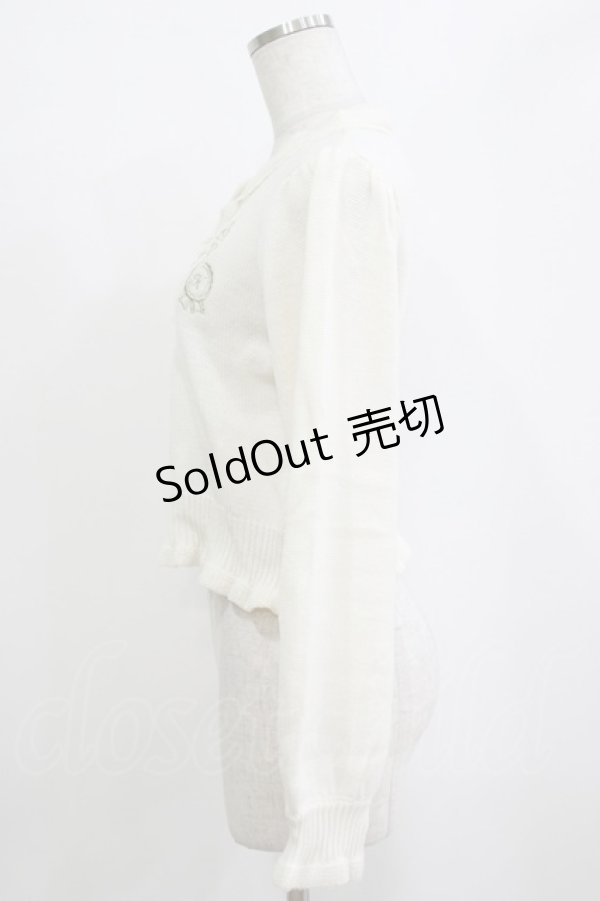 画像2: axes femme kawaii / ロイヤルベアーズニットカーディガン M オフ H-26-02-21-065-AX-TO-NS-ZH (2)