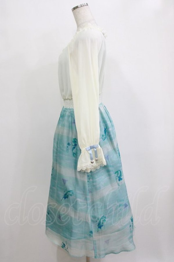 画像2: axes femme / アリエル/ワンピース M オフ/ブルー H-26-02-21-007-AX-OP-NS-ZH (2)