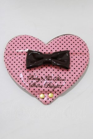 画像: BABY,THE STARS SHINE BRIGHT / ドットリボンデコレーションハートミラー  ピンク H-26-02-21-068-BA-ZA-NS-ZH