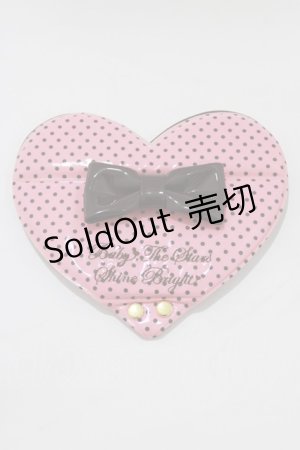 画像: BABY,THE STARS SHINE BRIGHT / ドットリボンデコレーションハートミラー  ピンク H-26-02-21-068-BA-ZA-NS-ZH