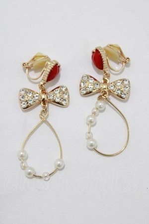 画像: m petit by misako / AMハートリボンイヤリング  ゴールド H-26-02-21-071-LO-AC-NS-ZH