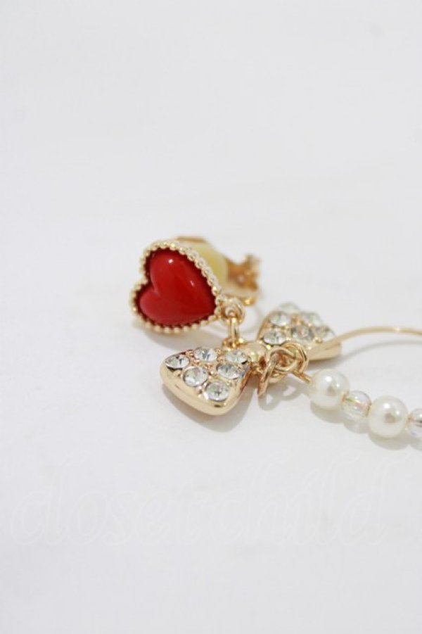 画像2: m petit by misako / AMハートリボンイヤリング  ゴールド H-26-02-21-071-LO-AC-NS-ZH (2)