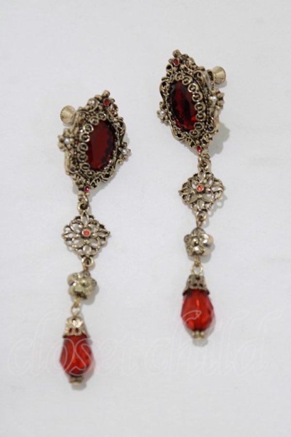 画像1: axes femme / オリエンタル風イヤリング  レッド H-26-02-21-072-AX-AC-NS-ZH (1)