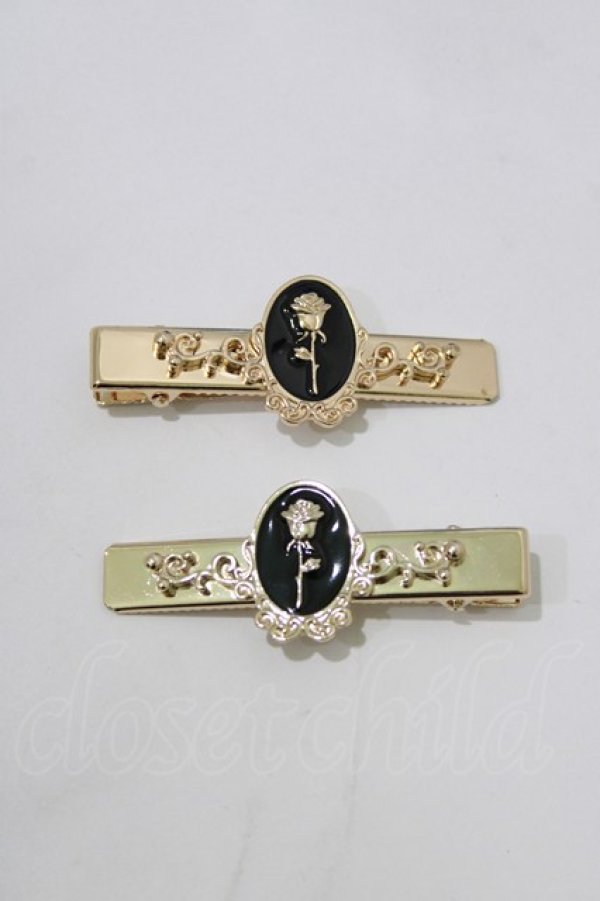 画像2: m petit by misako / AMフラワー2Pクリップ  ブラック H-26-02-21-076-LO-AC-NS-ZH (2)