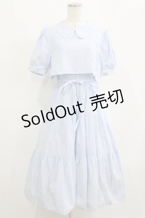 画像: axes femme / 襟付きティアードワンピース M サックス H-26-02-21-008-AX-OP-NS-ZH