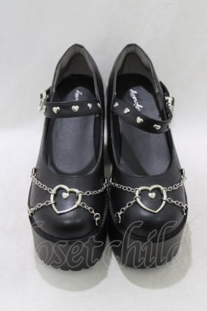 画像: majoretty / エナメル厚底シューズ L ブラック H-26-02-21-083-GO-SH-NS-ZH