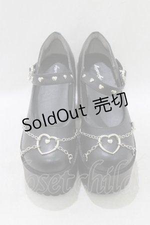 画像: majoretty / エナメル厚底シューズ L ブラック H-26-02-21-083-GO-SH-NS-ZH