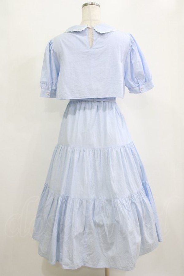 画像3: axes femme / 襟付きティアードワンピース M サックス H-26-02-21-008-AX-OP-NS-ZH (3)