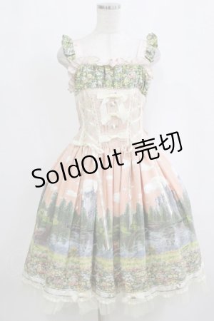 画像: BABY,THE STARS SHINE BRIGHT / 追憶の鏡の中のLabyrinth柄シャーロットジャンパースカート Free オレンジ H-26-02-21-002-BA-OP-NS-ZH