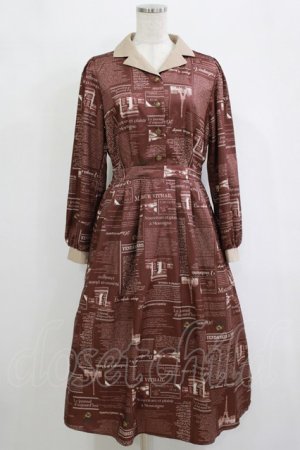 画像: axes femme / nouvelle柄ワンピース Free ボルドー H-26-02-21-014-AX-OP-NS-ZH
