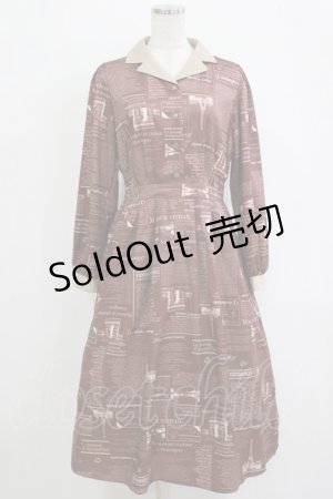 画像: axes femme / nouvelle柄ワンピース Free ボルドー H-26-02-21-014-AX-OP-NS-ZH