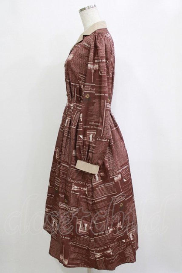 画像2: axes femme / nouvelle柄ワンピース Free ボルドー H-26-02-21-014-AX-OP-NS-ZH (2)