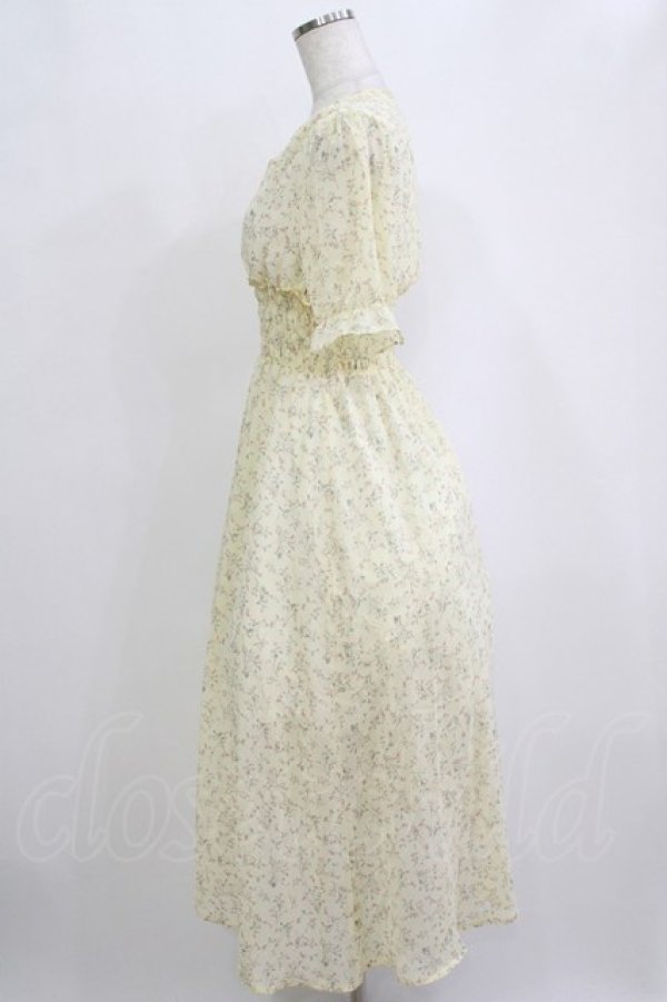 画像2: axes femme POETIQUE / 花柄シフォンワンピース M イエロー H-26-02-21-016-AX-OP-NS-ZH (2)