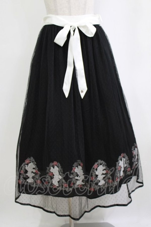 画像1: axes femme / ディズニー/ミニー刺繍スカート M ブラック H-26-02-21-020-AX-SK-NS-ZH (1)