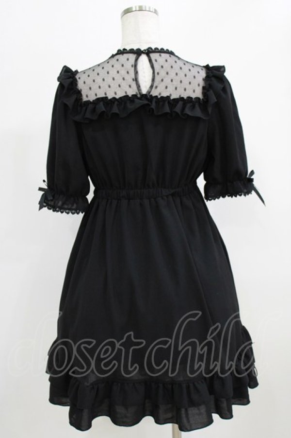 画像3: DearMyLove / ドットチュールヨークフリルワンピース M ブラック H-26-02-22-022-EL-OP-NS-ZH (3)
