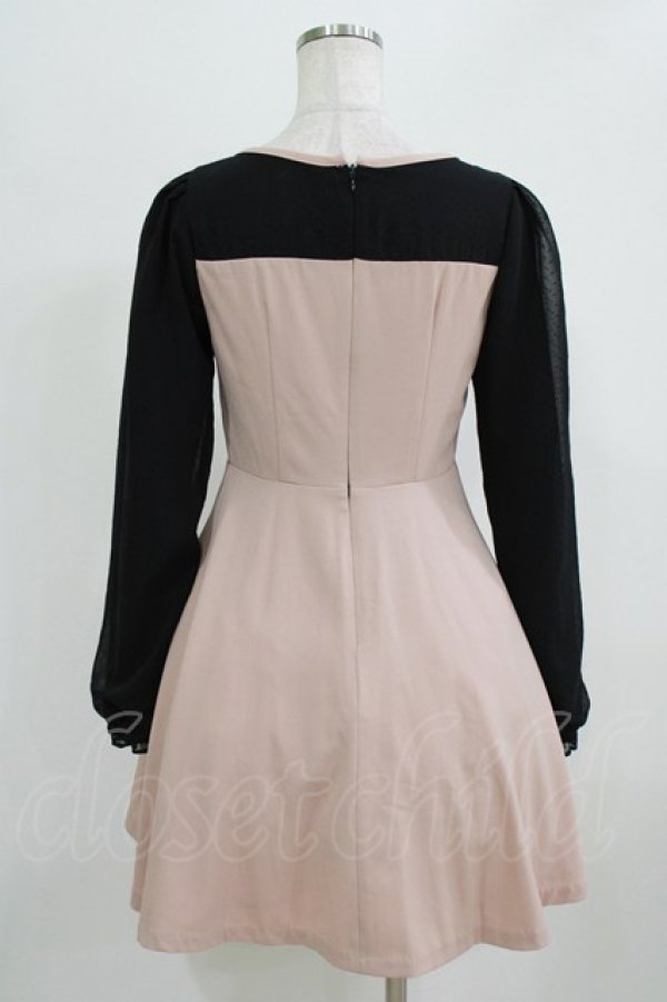 画像3: LODISPOTTO / リボン刺繍ワンピース M ピンク/ブラック H-26-02-22-024-LO-SK-NS-ZH (3)