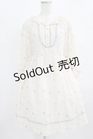 画像: axes femme POETIQUE / マリン刺繍ワンピース M 生成り/ブルー H-26-02-22-025-AX-OP-NS-ZH