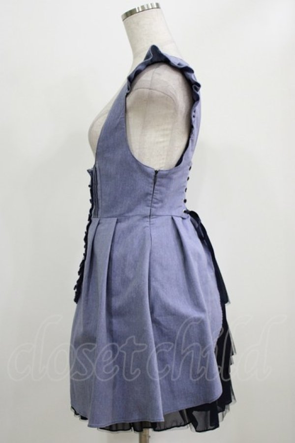 画像2: Secret Honey / レースアップジャンパースカート Free ブルー H-26-02-22-027-CA-OP-NS-ZH (2)